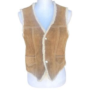 Genuine vintage 60’s 70’s suede/sherpa Penny Lane vest